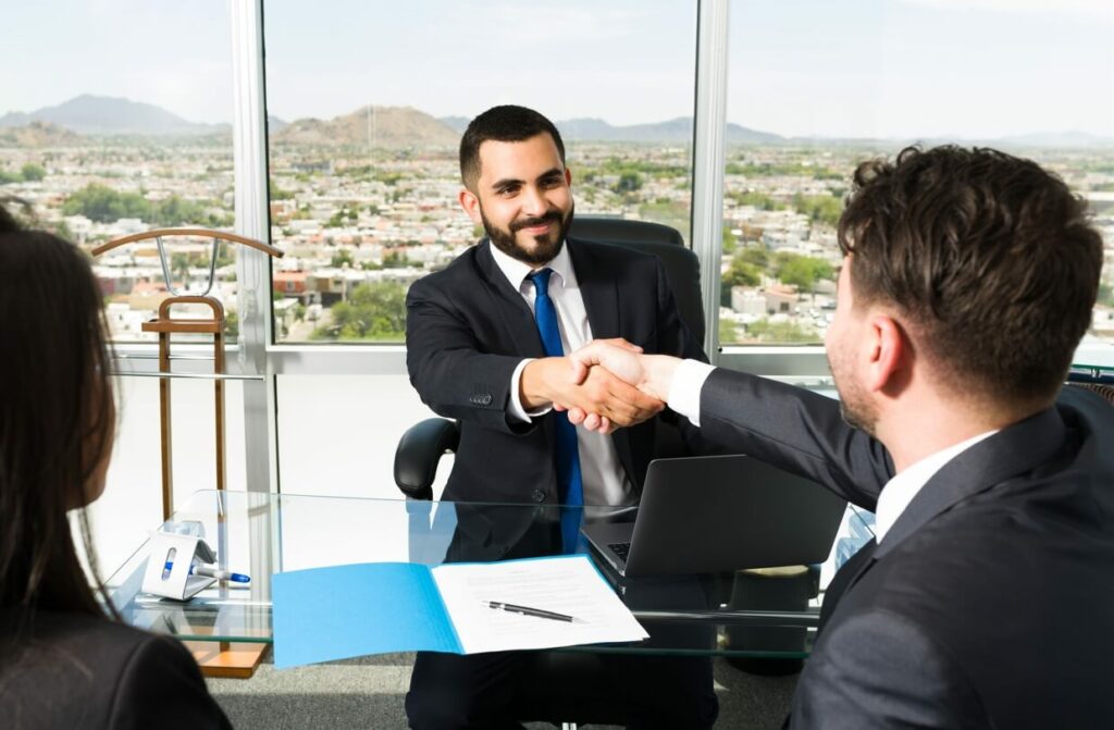 man shaking hands